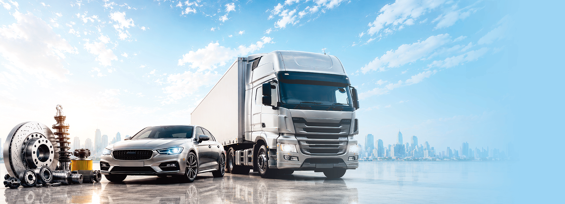 Euroline — from every road to every load. Premium spare parts for trucks and cars, and the four Euroline brands: Deutschlub, E-lite, Matrix Pro and Kraftteile.